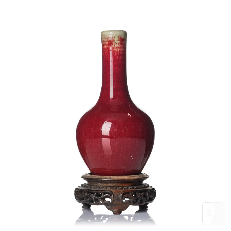 A flambé glazed vase,